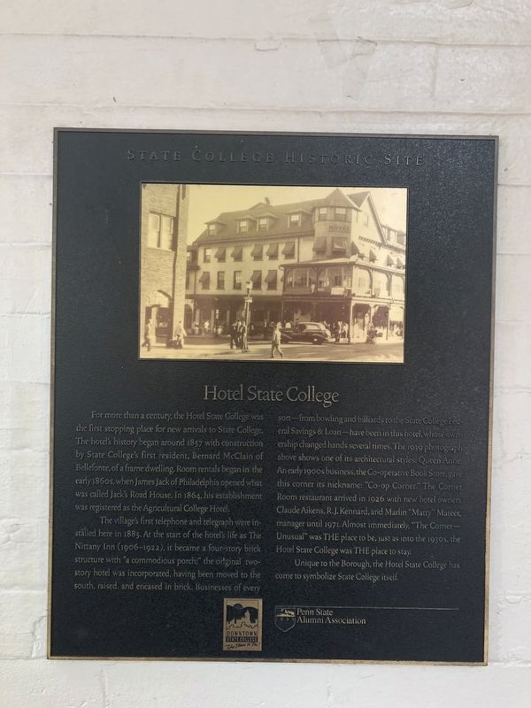 Hotel State College Marker image. Click for full size.
