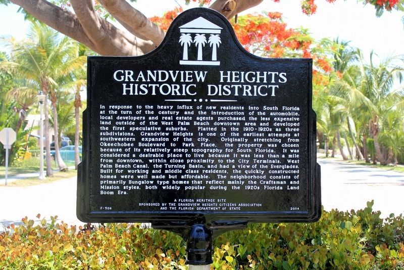 Grandview Heights Historic District Marker - restored image. Click for full size.