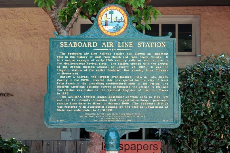 Seaboard Air Line Station Marker - restored image. Click for full size.