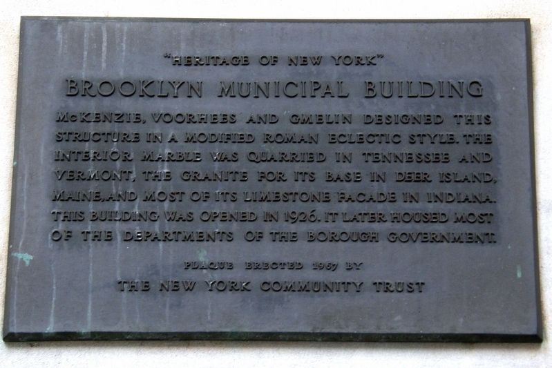 Brooklyn Municipal Building Marker image. Click for full size.