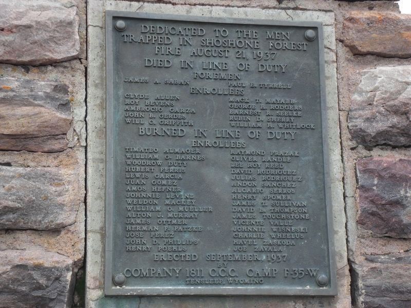 CCC Memorial Plaque. Click for full size. CCC Memorial Plaque image. Click for full size.