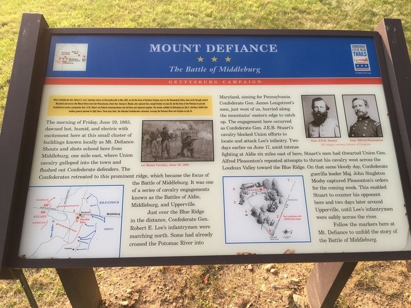 Mount Defiance Civil War Trails Marker image. Click for full size.
