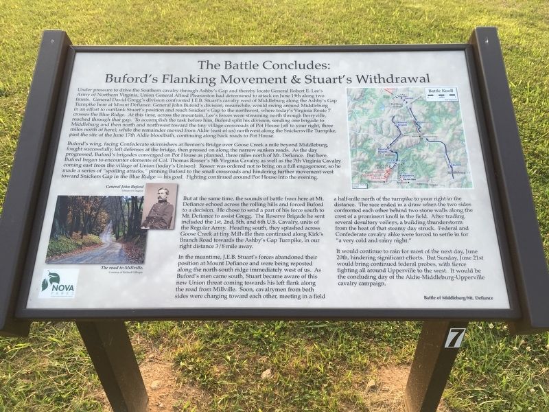 The Battle Concludes: Buford's Flanking Movement & Stuart's Withdrawal Marker image. Click for full size.