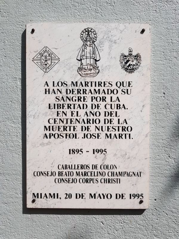 Memorial to the Fallen of Cuban Liberation Marker image. Click for full size.