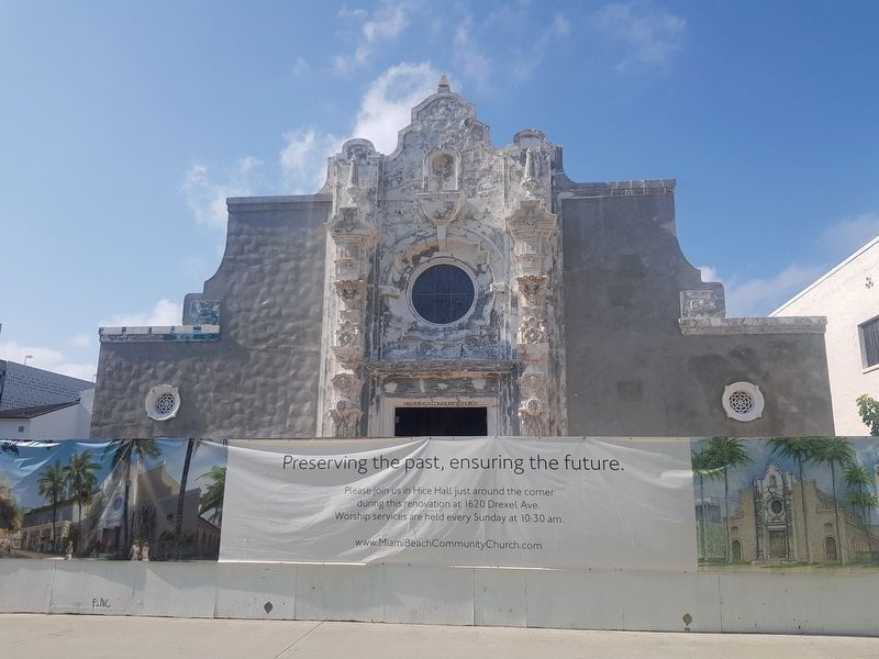 The Miami Beach Community Church, currently under renovation image. Click for full size.
