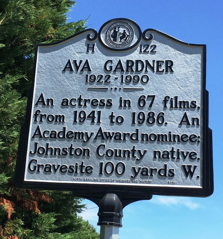 Ava Gardner Marker. Click for full size. Ava Gardner Marker image. Click for full size.