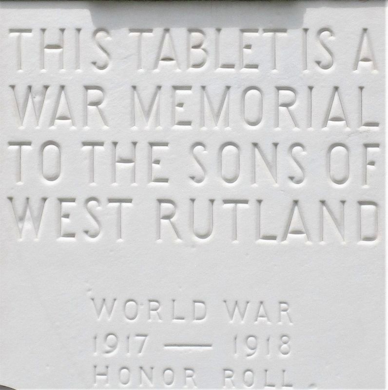 West Rutland WWI Honor Roll Marker image. Click for full size.