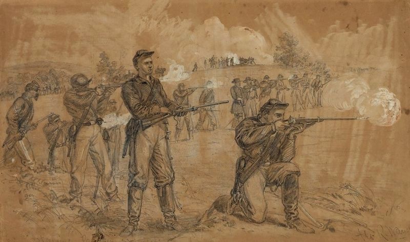 1st Maine Cavalry Skirmishing image. Click for full size.