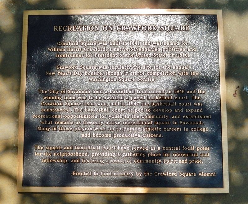 Recreation on Crawford Square Marker. Click for full size. Recreation on Crawford Square Marker image. Click for full size.