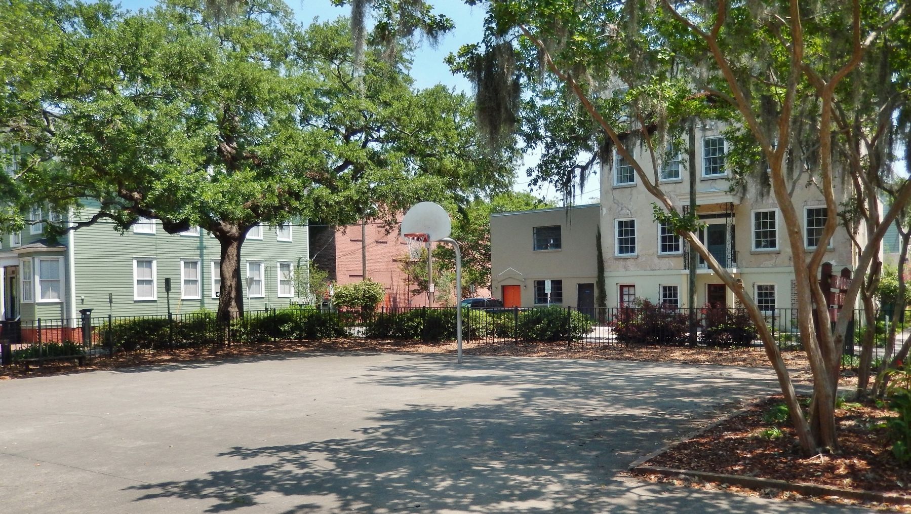 Crawford Square Basketball Court (<i>view northeast from marker</i>). Click for full size. Crawford Square Basketball Court (<i>view northeast from marker</i>) image. Click for full size.