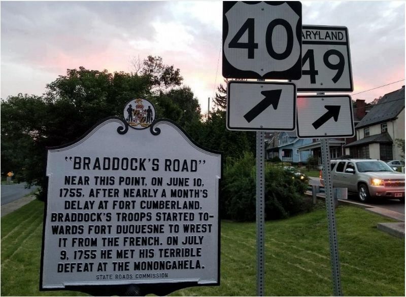 "Braddock's Road" Marker image. Click for full size.