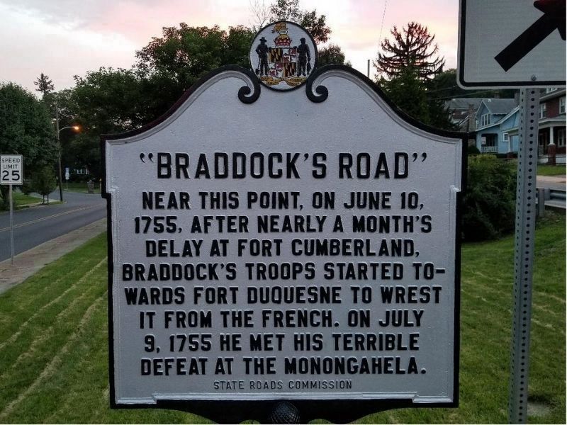 "Braddock's Road" Marker (restored) image. Click for full size.