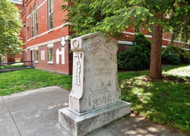 Katherine Sherrill Sevier Marker<br>(<i>wide view original tombstone visible in background</i>). Click for full size. Katherine Sherrill Sevier Marker<br>(<i>wide view original tombstone visible in background</i>) image. Click for full size.