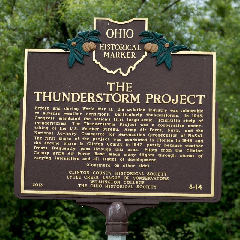 The Thunderstorm Project Marker, side one image. Click for full size.