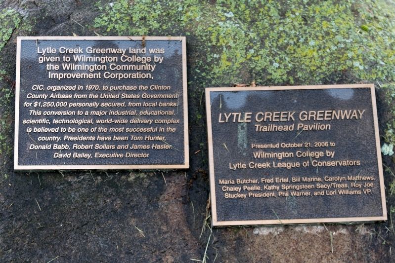 Wilmington CIC and Lytle Creek League of Conservators Tablets image. Click for full size.