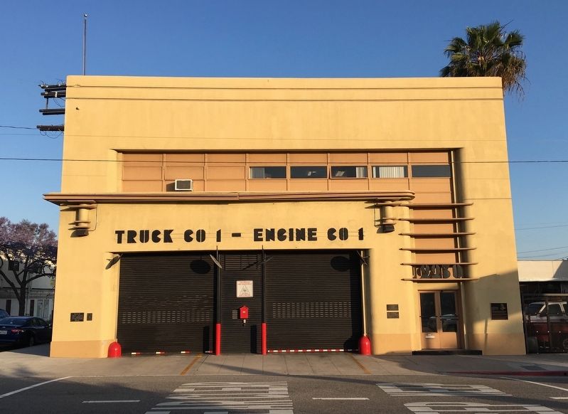 Fire Station No. 1 and Marker. Click for full size. Fire Station No. 1 and Marker image. Click for full size.