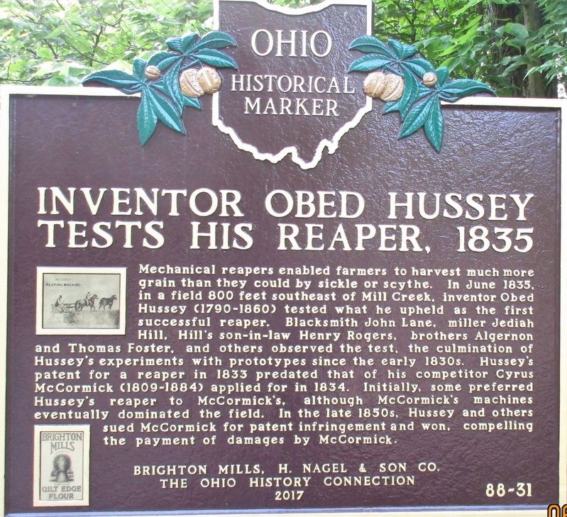 Inventor Obed Hussey Tests His Reaper, 1835 Marker image. Click for full size.