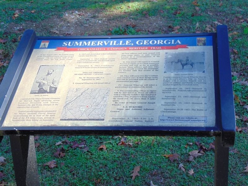 Summerville, Georgia Marker image. Click for full size.