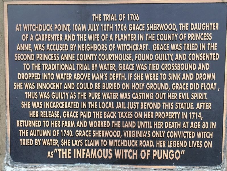The Trial of 1706 Marker image. Click for full size.