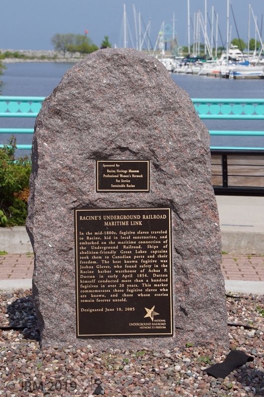 Racine's Underground Railroad Maritime Link Marker image. Click for full size.