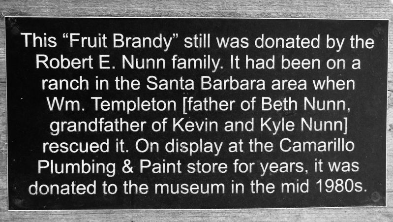 Fruit Brandy Still Marker. Click for full size. Fruit Brandy Still Marker image. Click for full size.