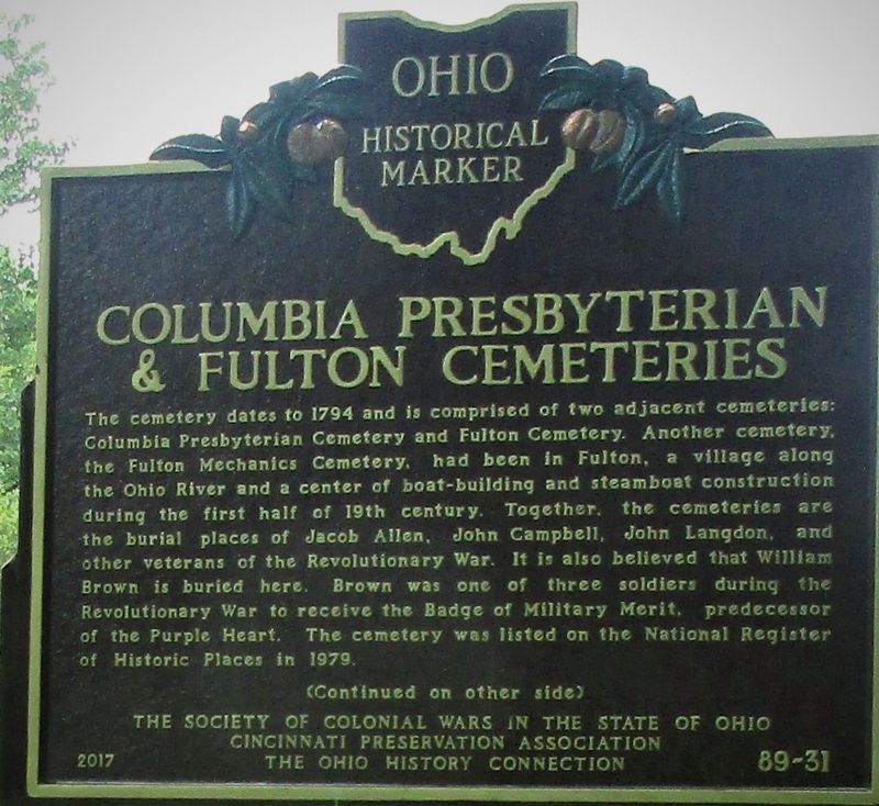 Columbia Presbyterian & Fulton Cemeteries Marker image. Click for full size.