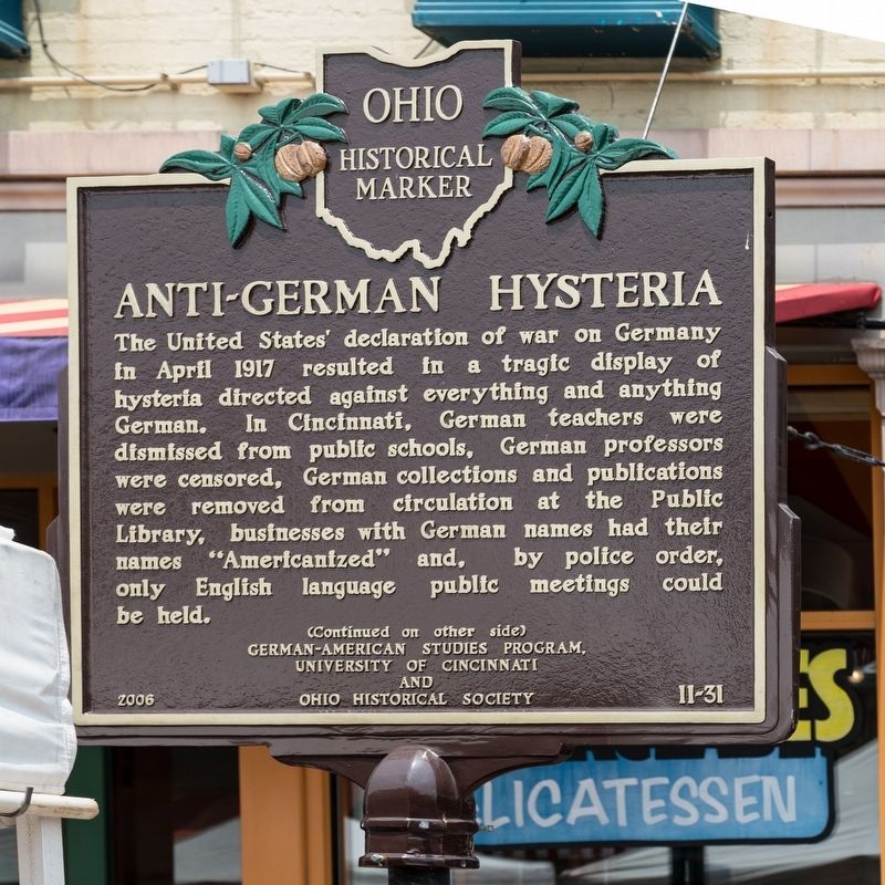 Anti-German Hysteria Marker, side one image. Click for full size.