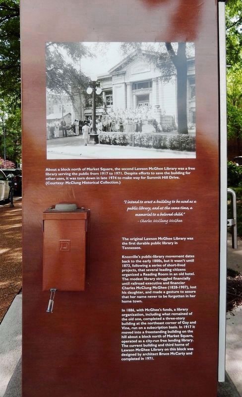 Lawson McGhee Library<br>(<i>marker west panel</i>) image. Click for full size.