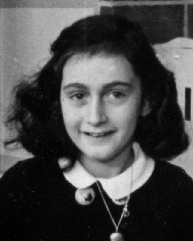 Anne Frank (in 1940, while at 6. Montessorischool, Niersstrraat 41-43, Amsterdam). Click for full size. Anne Frank (in 1940, while at 6. Montessorischool, Niersstrraat 41-43, Amsterdam) image. Click for full size.