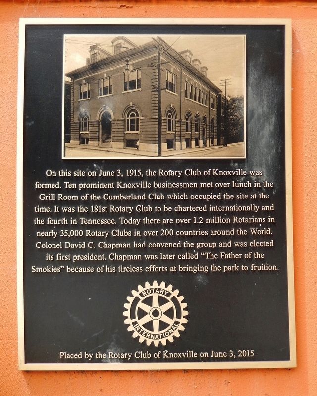 Rotary Club of Knoxville Marker image. Click for full size.