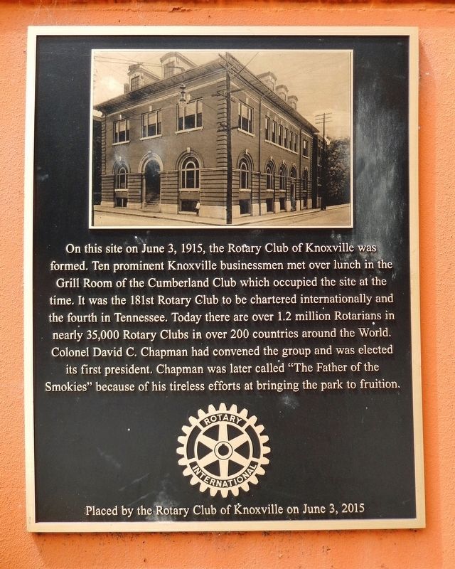 Rotary Club of Knoxville Marker image. Click for full size.