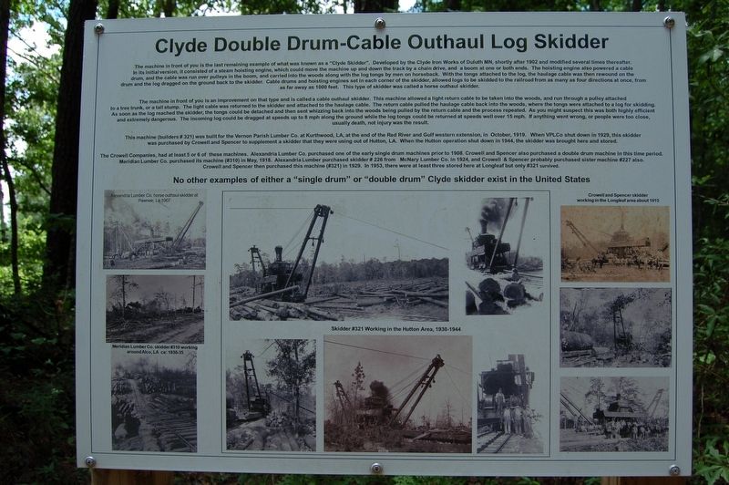 Clyde Double Drum-Cable Outhaul Log Skidder Marker image. Click for full size.