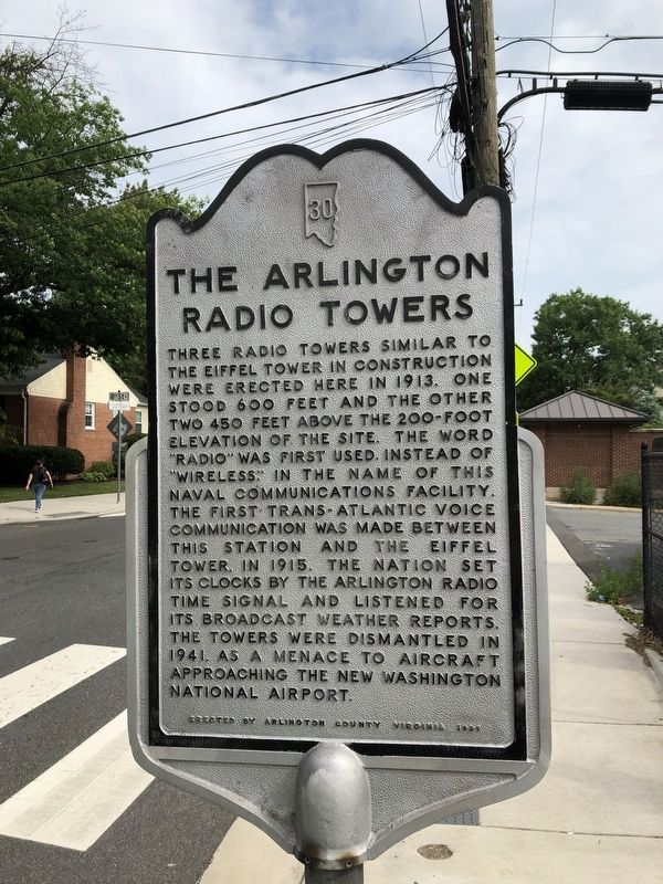 The Arlington Radio Towers Marker image. Click for full size.