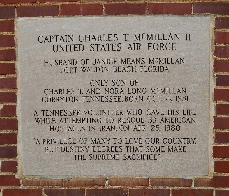 Captain Charles McMillan II Marker image. Click for full size.