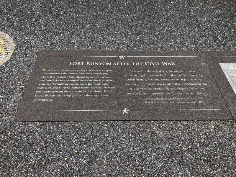 Fort Runyon after the Civil War Marker image. Click for full size.