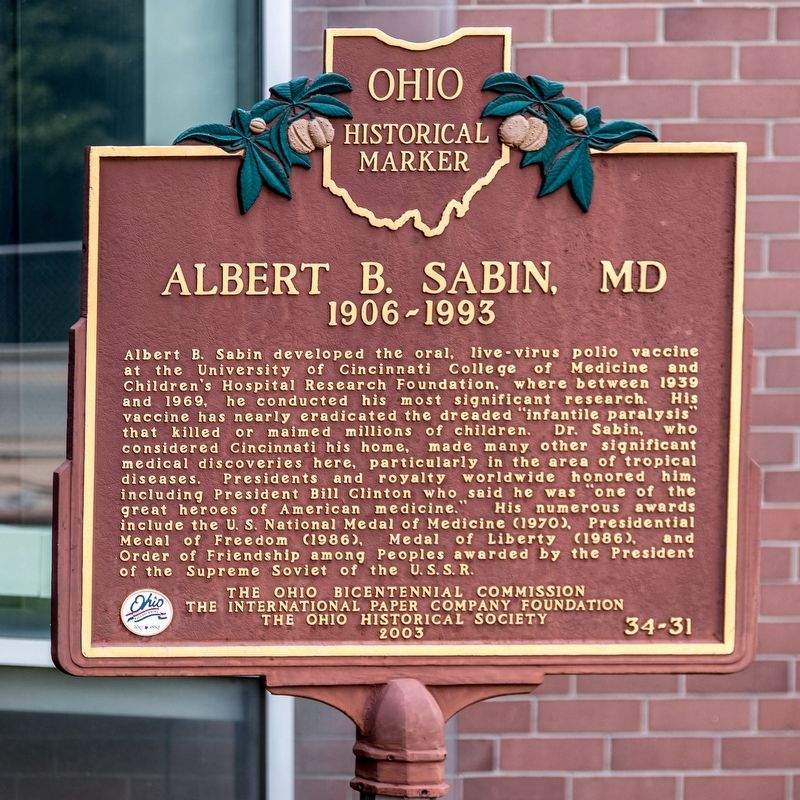 Albert B. Sabin, MD Marker image. Click for full size.