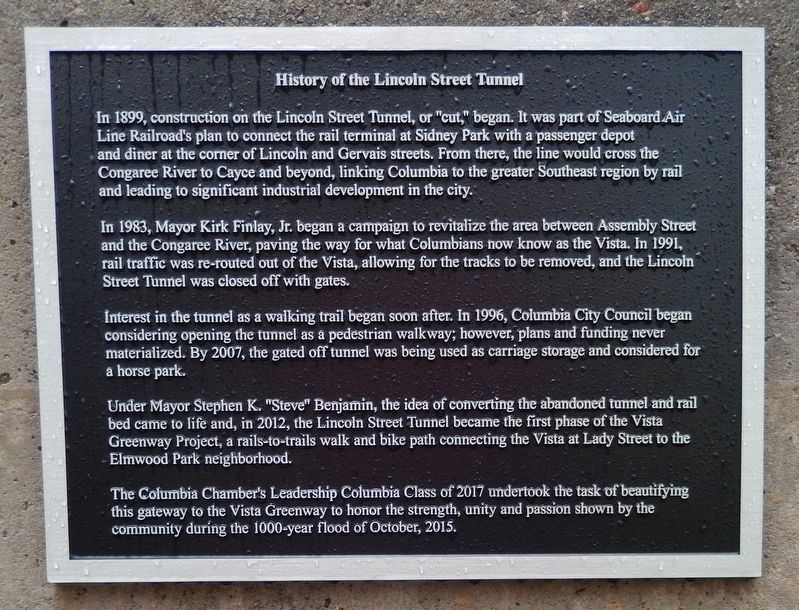 History of the Lincoln Street Tunnel Marker image. Click for full size.