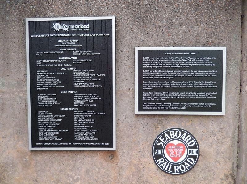 History of the Lincoln Street Tunnel Marker<br>(<i>and related plaques</i>) image. Click for full size.