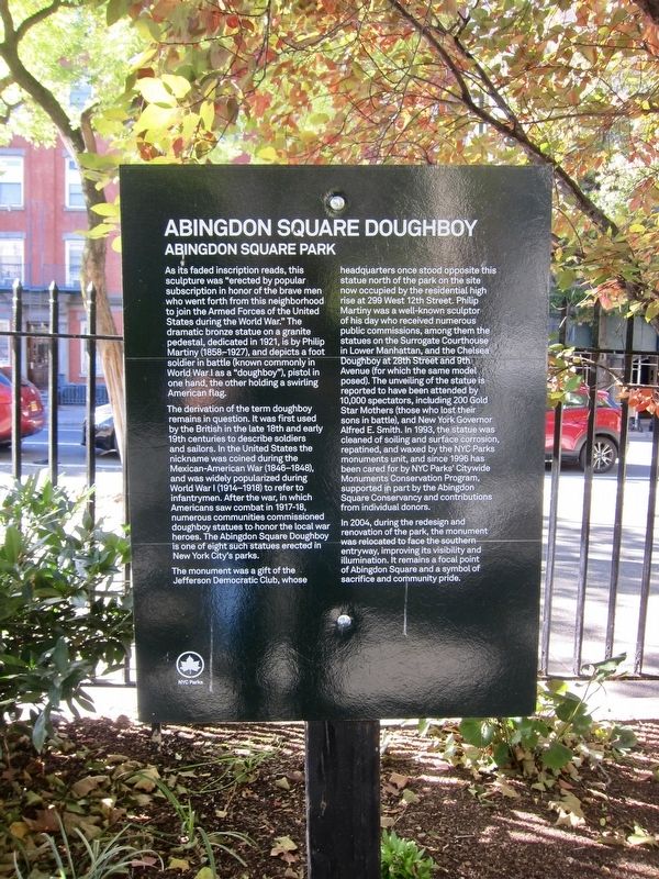 Abingdon Square Doughboy Marker image. Click for full size.