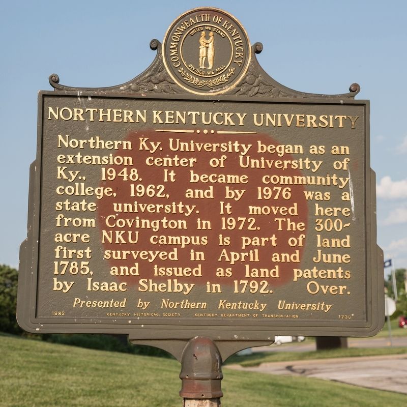 Northern Kentucky University side of marker. Click for full size. Northern Kentucky University side of marker image. Click for full size.