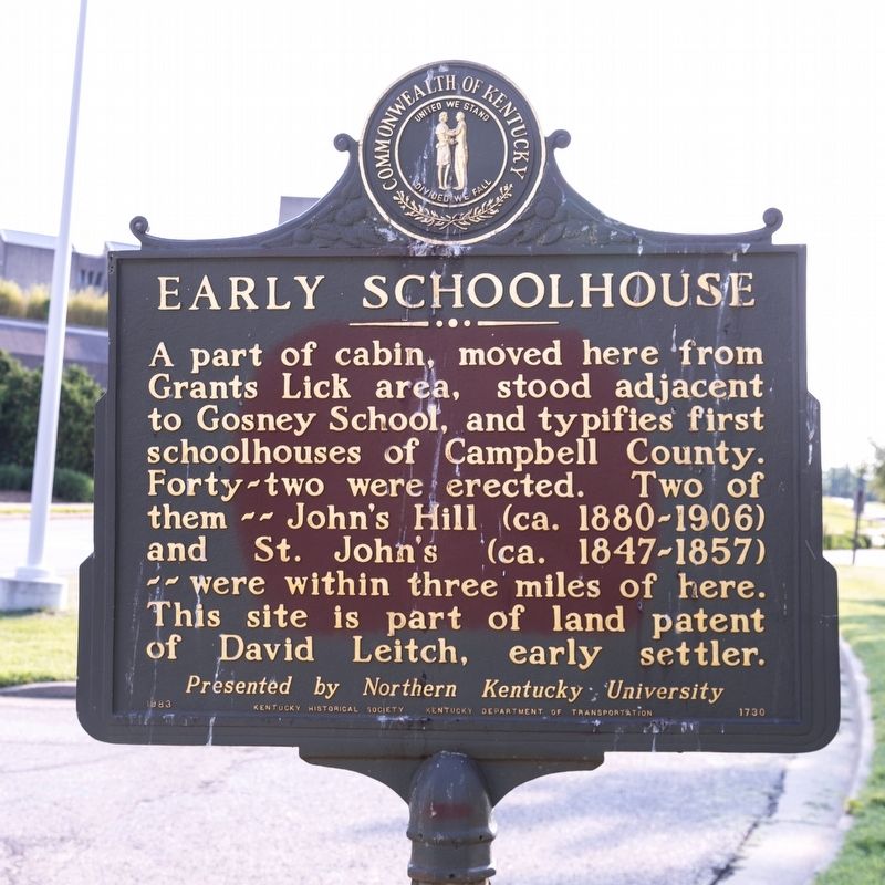 Early Schoolhouse side of marker image. Click for full size.