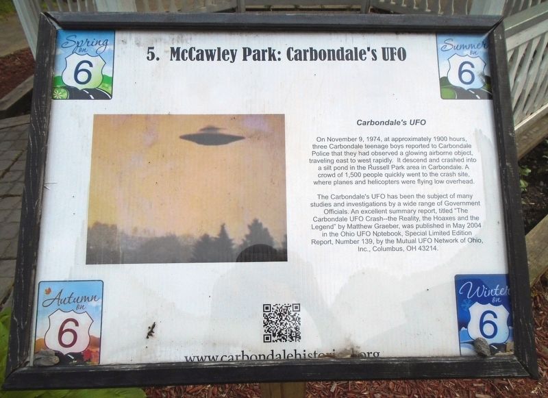 McCawley Park: Carbondale's UFO Marker image. Click for full size.