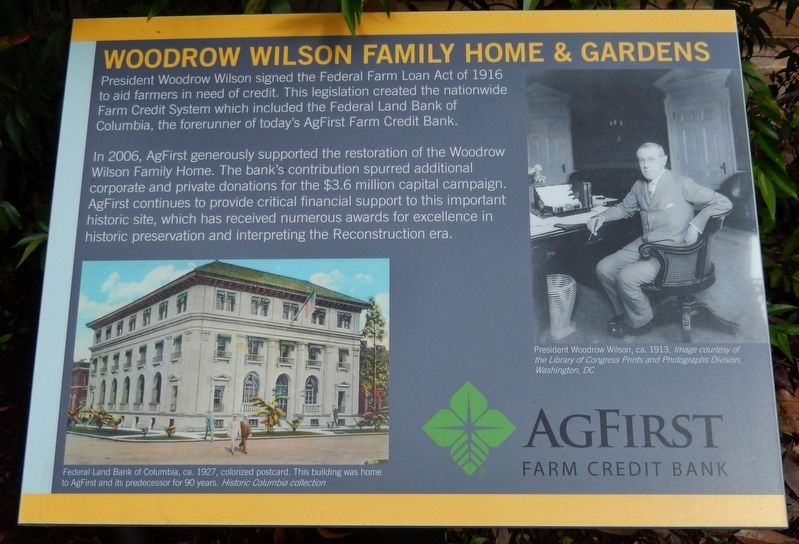 Woodrow Wilson's Family Home & Gardens Marker image. Click for full size.
