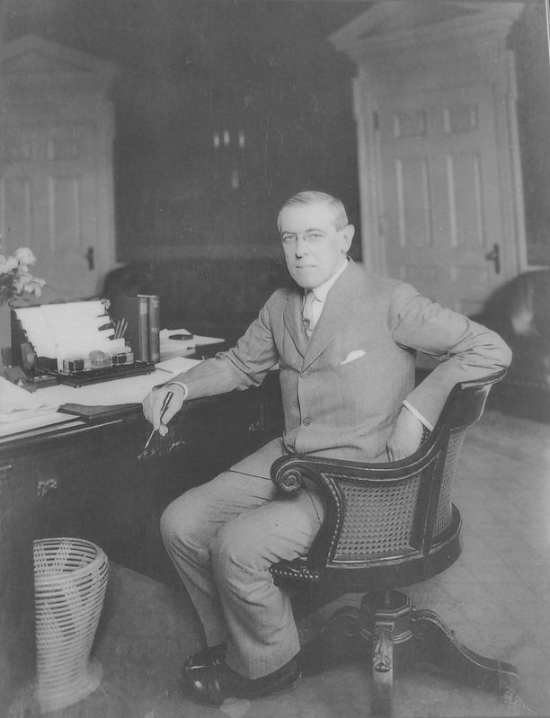 Marker detail: President Woodrow Wilson, ca. 1913 image. Click for full size.