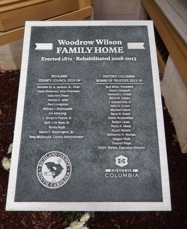 Woodrow Wilson Family Home<br>Erected 1871  Rehabilitated 2008-2013 image. Click for full size.
