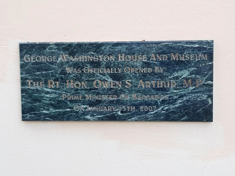 The dedicatory plaque for the George Washington House and Museum image. Click for full size.