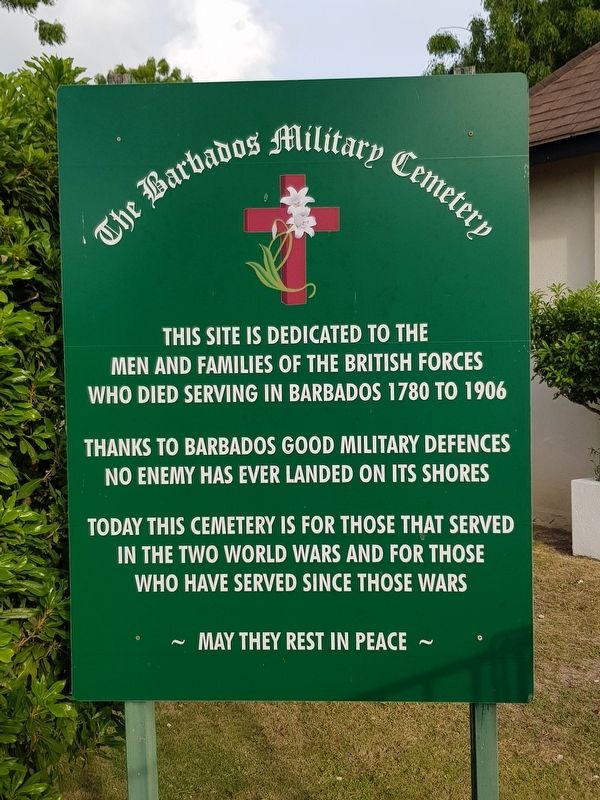 The Barbados Military Cemetery Marker image. Click for full size.
