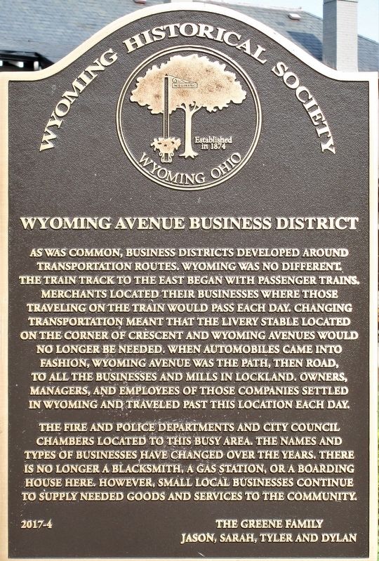 Wyoming Avenue Business District Marker image. Click for full size.