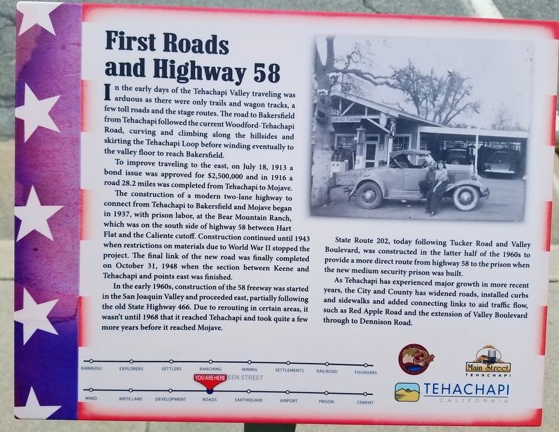 First Roads and Highway 58 Marker image. Click for full size.