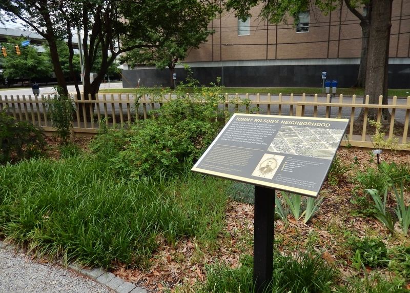 Tommy Wilson's Neighborhood Marker<br>(<i>wide view • overlooking Henderson Street</i>) image. Click for full size.